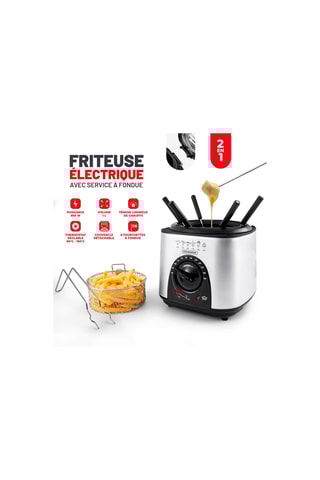 2-in-1 Frituur- en Fonduepan - 950 W - 1 l