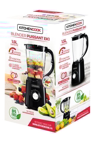 Blender - 1,5 l - 500 W - 2 vitesses - Noir