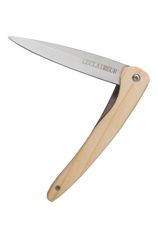 Couteau pliable en bois de genévrier et acier inoxydable - 10 cm