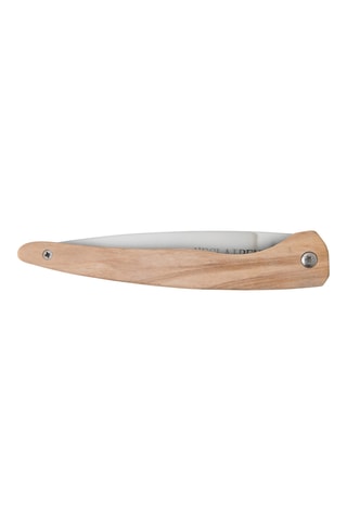 Couteau pliable en bois d'olivier et acier inoxydable - 10 cm
