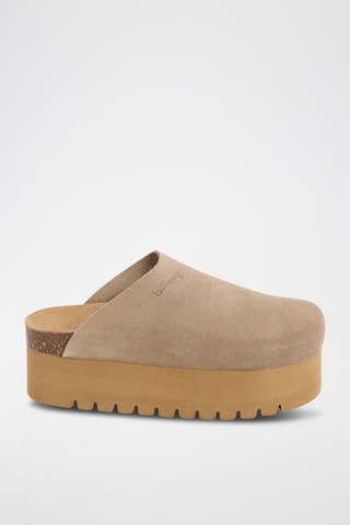 Leren Platform Clogs - Bruin