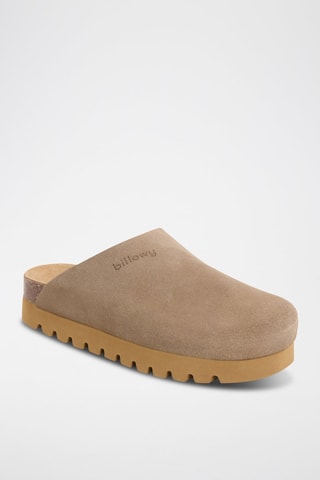 Leren Platform Clogs - Bruin