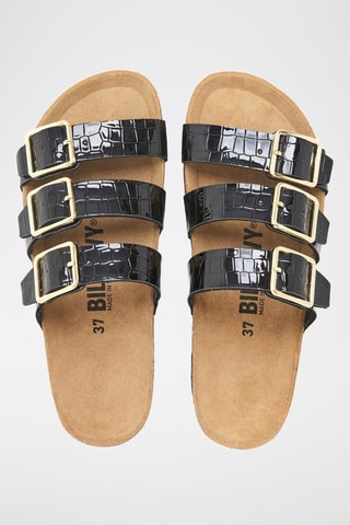 Gelakte Platform Sandalen - Zwart