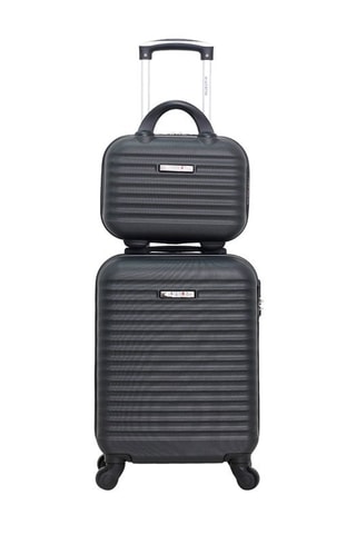 Set Handbagage (S) en Beautycase Brazilia-H - 50/30 cm  - Donkergrijs