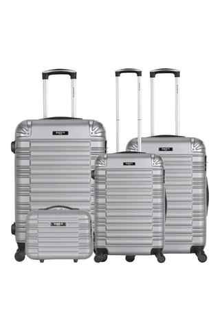 Set van 3 Trolleys (S/M/L) met Beautycase Lima-C - 55/65/75/30 cm - Grijs