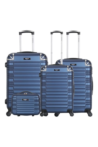Set van 3 Trolleys (S/M/L) met Beautycase Lima-C - 55/65/75/30 cm - Marineblauw