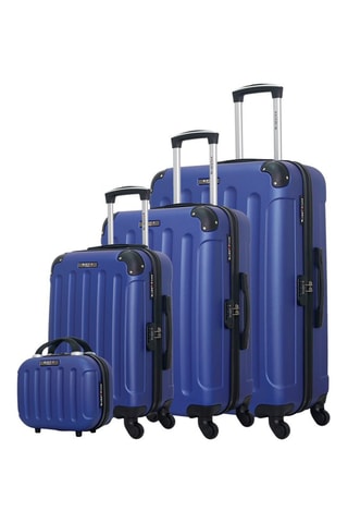 Set van 3 Trolleys (S/M/L) met Beautycase Madrid-C - 55/65/75/30 cm - Marineblauw