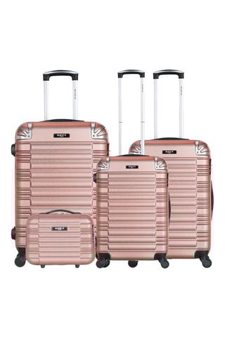 Set van 3 Trolleys (S/M/L) met Beautycase Lima-C - 55/65/75/30 cm - Roségoudkleurig