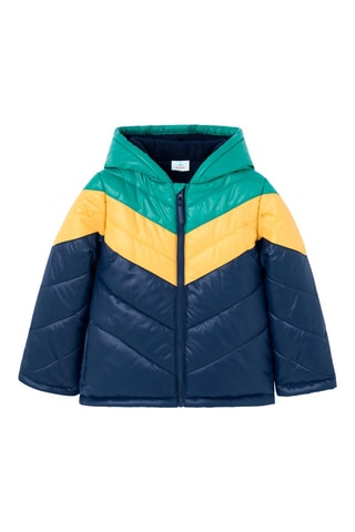 Gewatteerde Jas met Capuchon - Marineblauw
