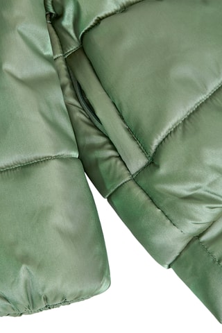 Gewatteerde Jas met Capuchon - Groen