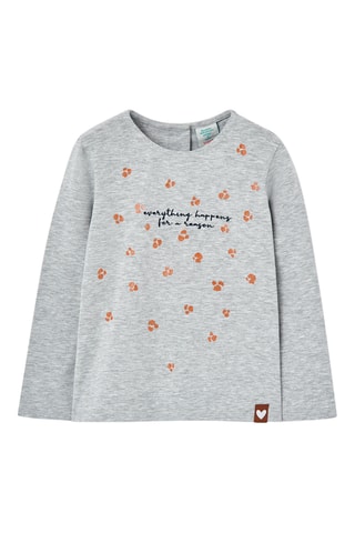 T-shirt - Gemêleerd Lichtgrijs