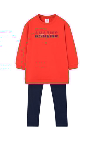 Sweater en Broek - Rood en Marineblauw