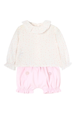Top en Short - Wit en Roze