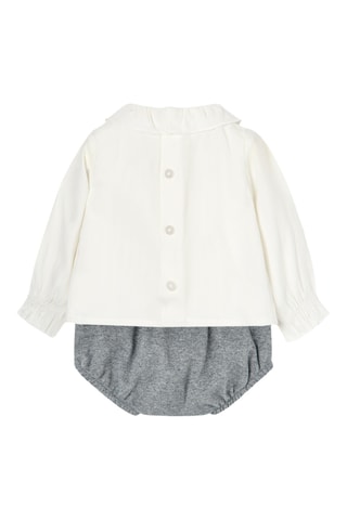 Bodysuit en Panty - Wit en Gemêleerd Donkergrijs