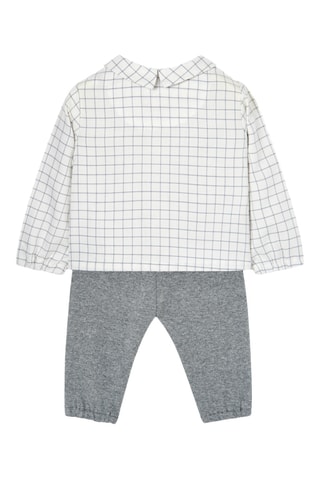 Blouse en Broek - Wit en Gemêleerd Grijs