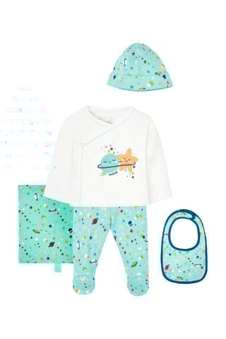 4-delige Set - Wit en Turquoise