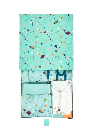 4-delige Set - Wit en Turquoise