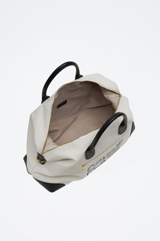 Sac de voyage - Ecru et noir - 47 cm
