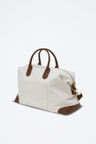 Sac de voyage - Ecru et marron - 47 cm