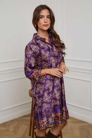 Robe chemise oversize - Violet