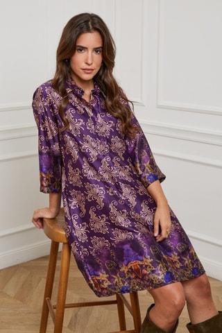 Robe chemise oversize - Violet