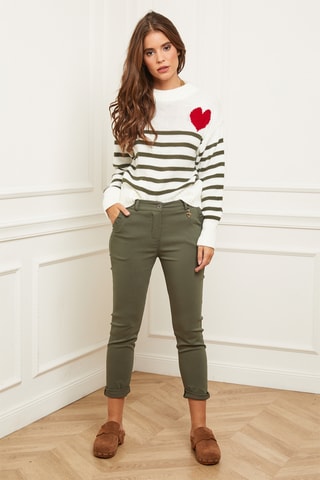 Pull - Kaki et blanc