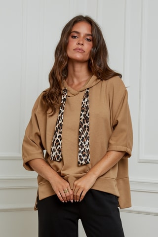 Sweat à capuche - Camel