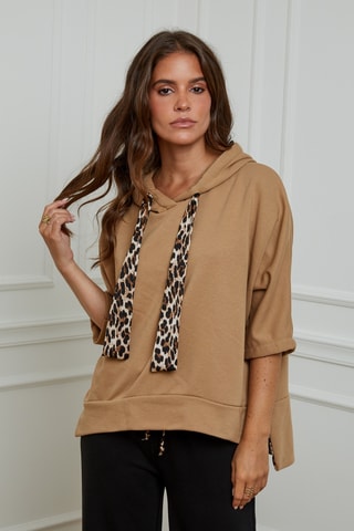 Sweat à capuche - Camel