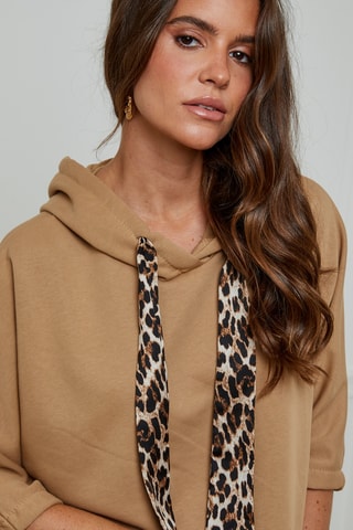 Sweat à capuche - Camel