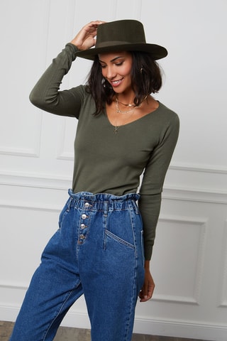 Pull en cachemire - Kaki