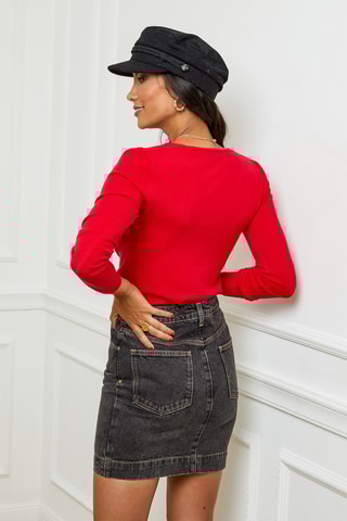 Pull en cachemire - Rouge