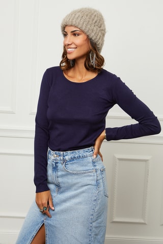 Pull en cachemire - Bleu marine