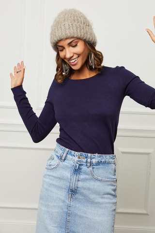 Pull en cachemire - Bleu marine