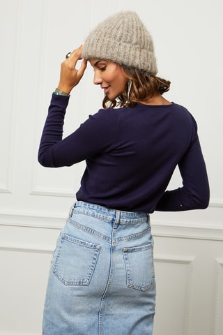 Pull en cachemire - Bleu marine