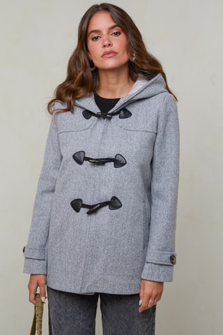 Duffle-coat à capuche - Gris clair