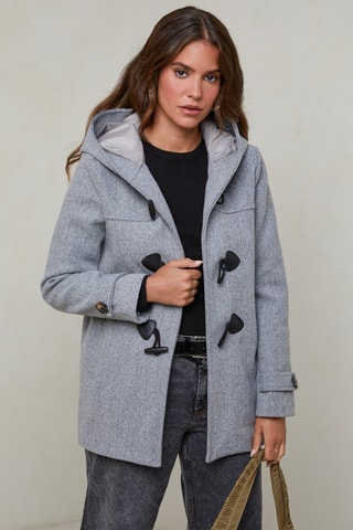Duffle-coat à capuche - Gris clair
