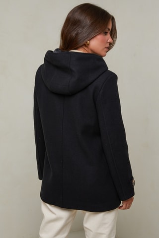 Duffle-coat à capuche - Noir