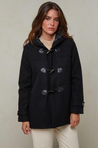 Duffle-coat à capuche - Noir