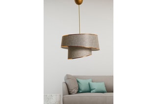 Hanglamp Taupe en goudkleurig