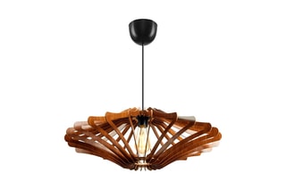 2 Hanglampen Crown Walnoothout-imitatie