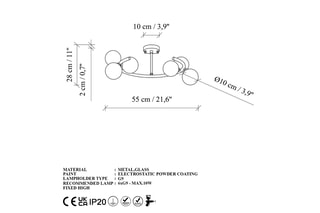 Hanglamp Luminar - Goudkleurig