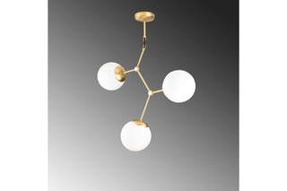 Hanglamp Damar Goudkleurig en Wit