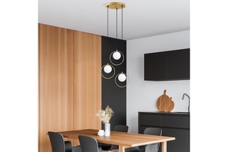 Verstelbare Hanglamp - Goudkleurig en Zwart - 3 x 40 W