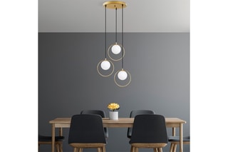 Verstelbare Hanglamp - Goudkleurig en Zwart - 3 x 40 W