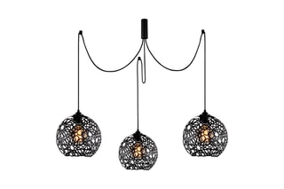 Hanglamp Fellini - Zwart - 3 x 100 W