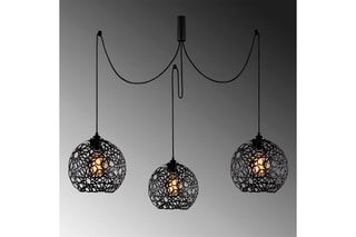 Hanglamp Fellini - Zwart - 3 x 100 W