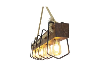 Massief Grenenhouten Hanglamp- Naturel - 5 x 40 W