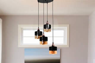 Hanglamp -  Zwart - 4 x 60 W