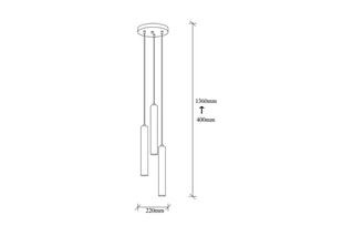 Hanglamp Tempo - Goudkleurig - 3 x 40 W