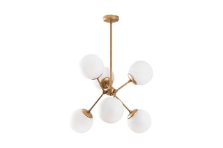 Hanglamp Gondol - Goudkleurig en Wit - 6 x 60 W